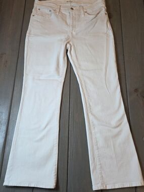 Madewell Mid Rise Kick Out Jeans White Size 29 Cropped Flare Stretch Denim